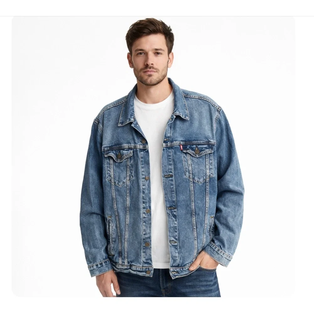 Levi Strauss Classic Denim Button Up Jean Trucker Jacket Size XXL - Picture 1 of 9